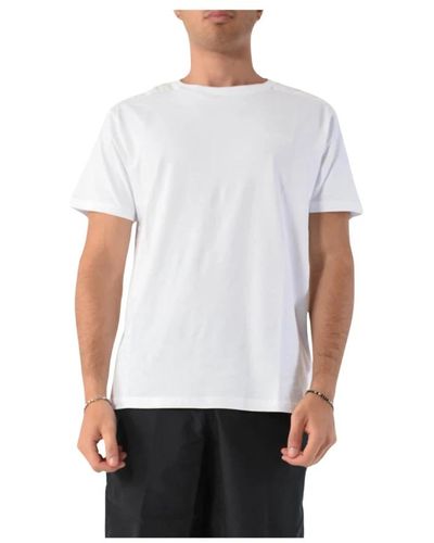 Moschino Baumwoll-t-shirt mit logodetail - Weiß