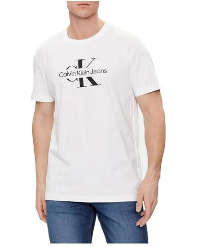 Calvin Klein Regenerative cotton outline t-shirt - Weiß