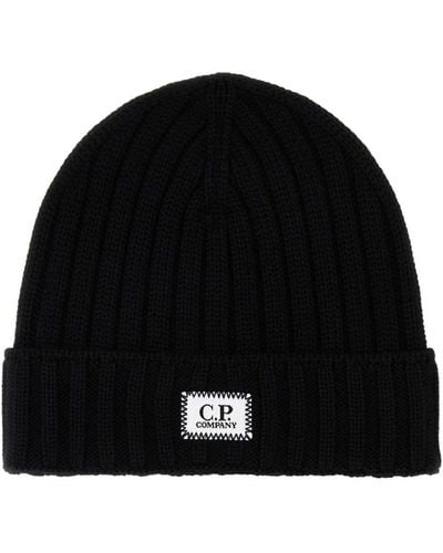C.P. Company Schwarze woll-beanie-mütze
