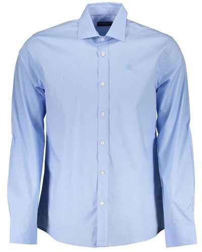 North Sails Camicia in cotone azzurro con colletto italiano - Blu