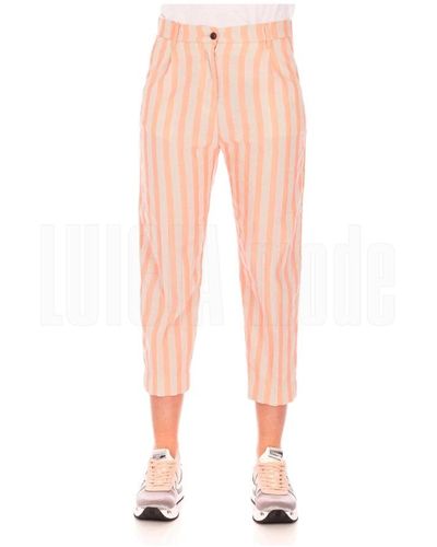 White Sand Slim-Fit Trousers - Pink