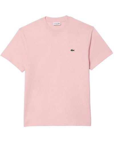 Lacoste Klassisches t-shirt mit kurzen ärmeln - Pink