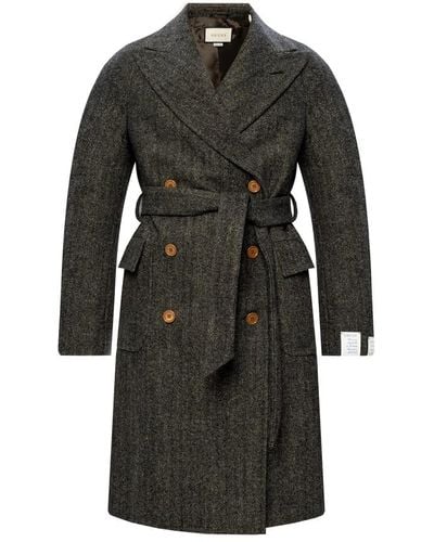 Gucci Coats > double-breasted coats - Noir