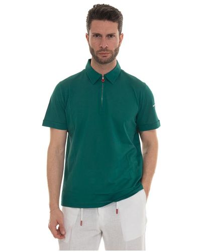 Kiton Polo-shirt mit halbem reißverschluss - Grün