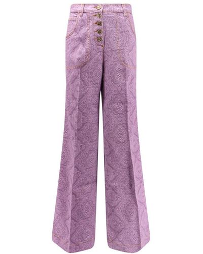 Etro Wide Trousers - Purple