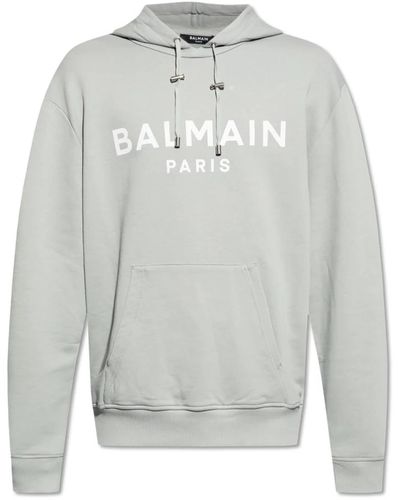 Balmain Sweatshirt mit logo - Grau