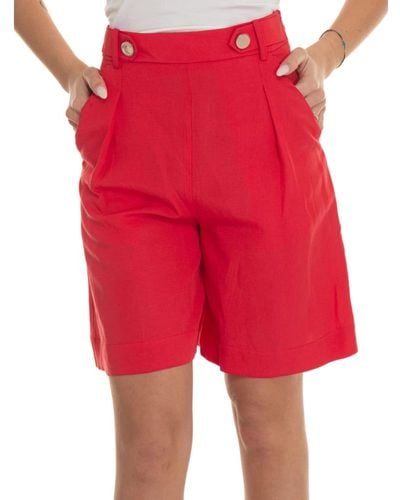 Liu Jo Goldknopf bermuda shorts - Rot