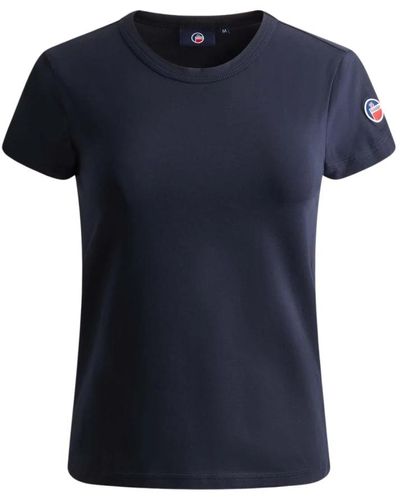 Fusalp Marine t-shirt donna cotone leggero girocollo logo - Blu