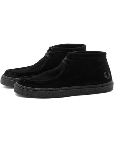 Fred Perry Lace-Up Boots - Black