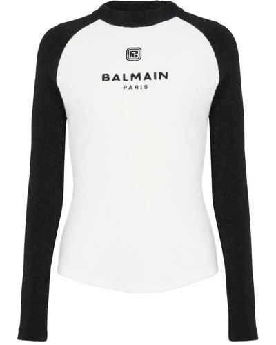 Balmain Retro pb bouclette jersey suéter - Negro