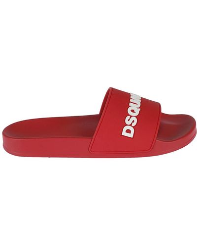 DSquared² E Noos Herren Logo Sliders - Rot