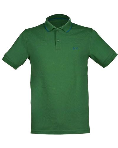 Sun 68 Gestreiftes kragen polo shirt grün,polo shirts