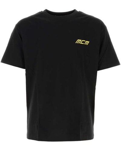MCM Erhöhe deinen lässigen Look mit schwarzem Oversize-T-Shirt aus Baumwolle
