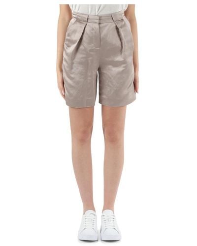 Calvin Klein Shorts de satén y lino - Gris