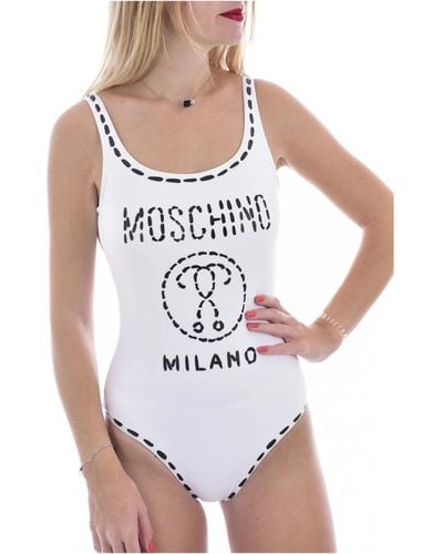 Moschino Maillot de bain à gros logo - Blanc