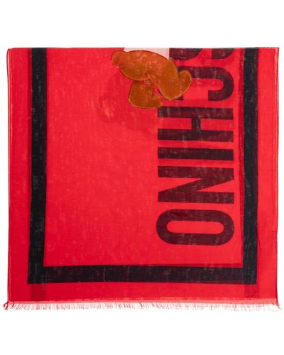 Moschino Schal mit logo - Rot