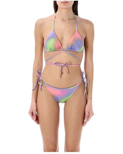 Emporio Armani Bikini estampado top trajes de baño - Rosa