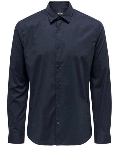 Only & Sons Casual Shirts - Blue