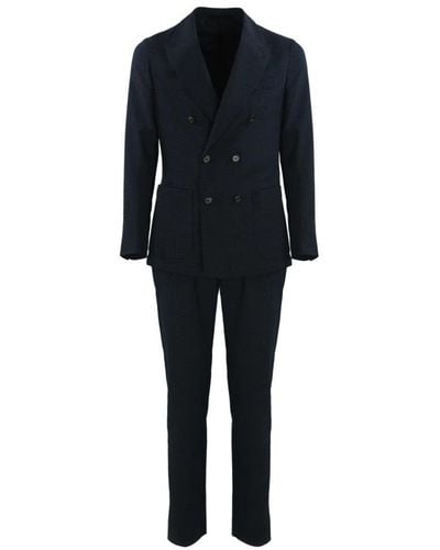Eleventy Single Breasted Suits - Black