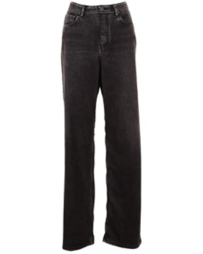 Balenciaga Pantalones grises oversize efecto denim - Negro