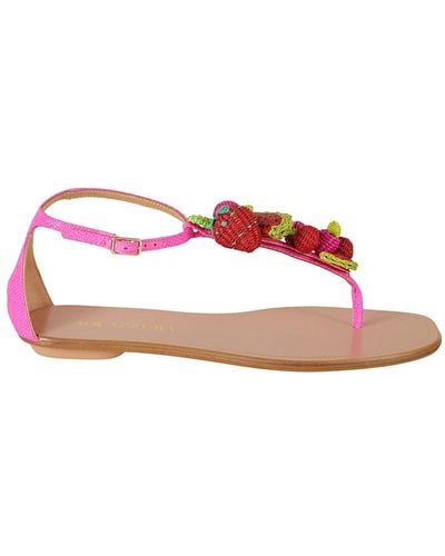 Aquazzura Erdbeer-punsch flache sandalen - Pink