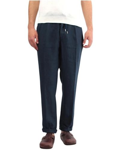 40weft Trousers > slim-fit trousers - Bleu