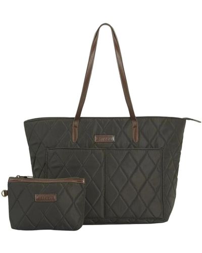 Barbour Borsa donna tote bag quilted - Nero