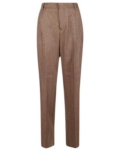 SAULINA Trousers > slim-fit trousers - Marron