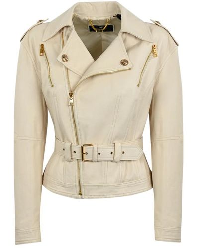 Elisabetta Franchi Jackets > leather jackets - Neutre