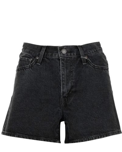 Levi's Retro high-waist denim shorts - Negro