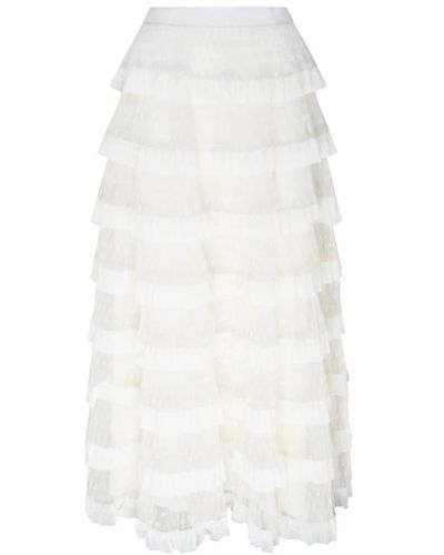 RED Valentino Elegante falda larga de tul blanco