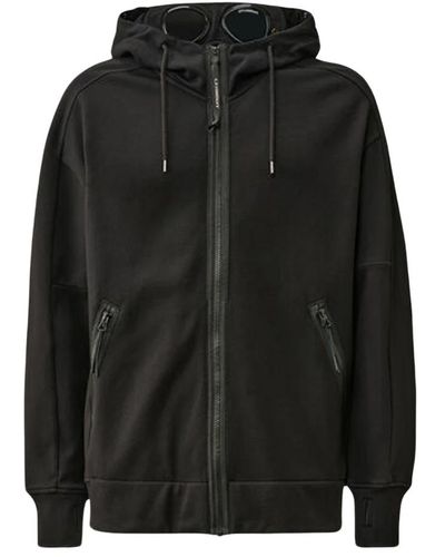 C.P. Company Diagonal raised fleece hoodie - Schwarz
