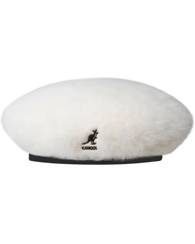Kangol Cappelli a tesa piatta con bordo in pelle sintetica - Bianco