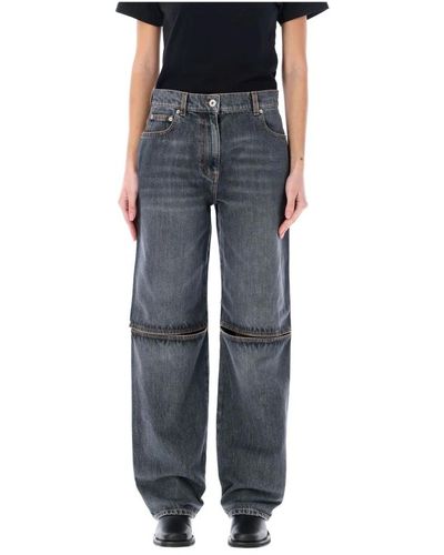 JW Anderson Jeans bootcut con tagli al ginocchio - Blu