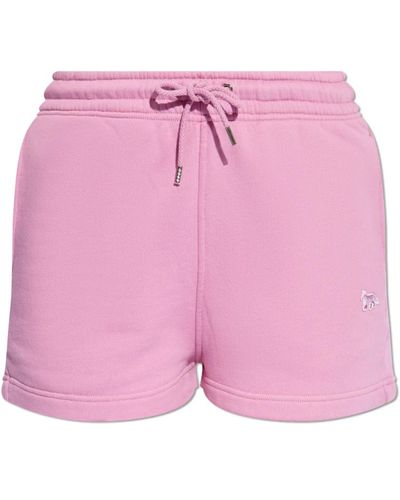 Maison Kitsuné Shorts con un parche - Rosa