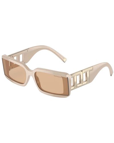Tiffany & Co. Moderne matte beige sonnenbrille,sunglasses,weiß/dunkelgrau sonnenbrille - Natur