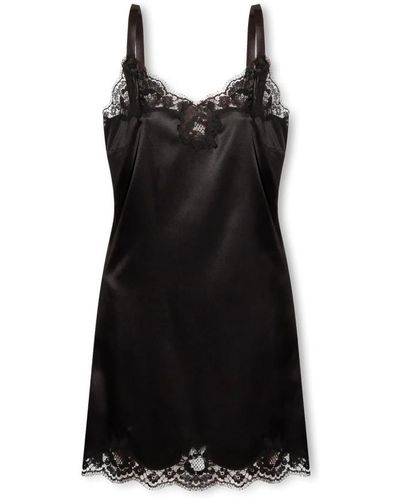 Dolce & Gabbana Camicia da notte di seta - Nero