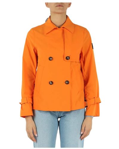 Dekker Double-Breasted Coats - Orange