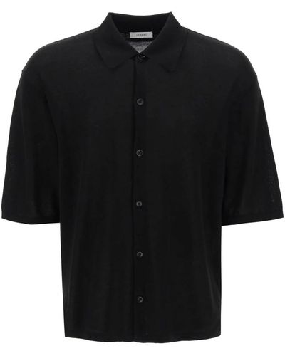 Lemaire Short sleeved knit shirt for - Nero