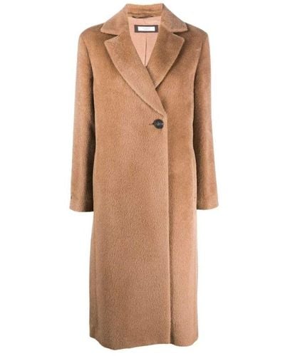 Peserico Single-Breasted Coats - Brown