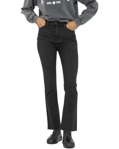 PAIGE High rise flare cropped jeans - Schwarz