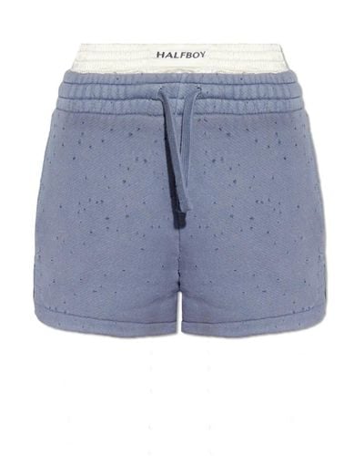 Halfboy Shorts con efecto vintage - Azul