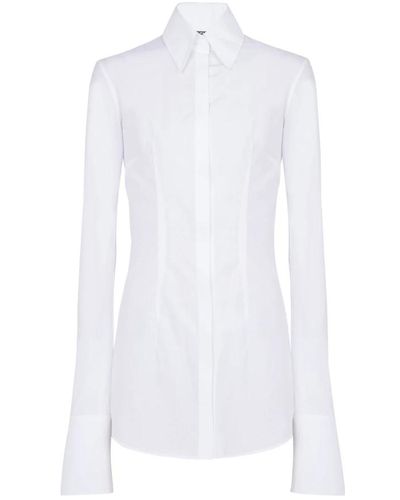 Balmain Eng anliegendes hemd aus popeline - Weiß