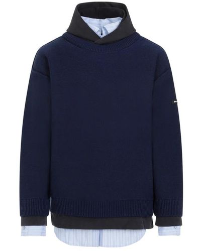 Balenciaga Navy baumwoll-hoodie dreischicht-effekt - Blau
