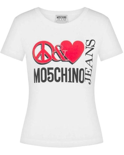 Moschino T-shirt maniche corte con stampa logo - Bianco