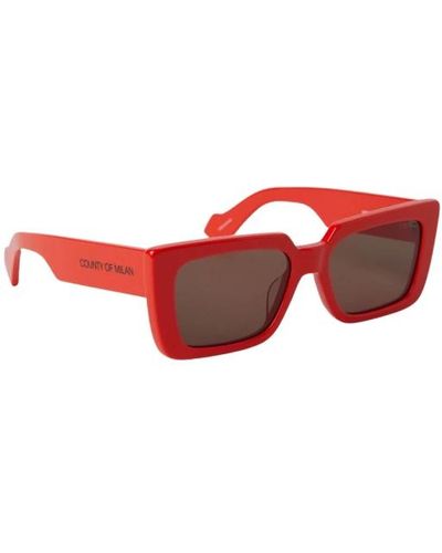 Marcelo Burlon Tecka rechteckige sonnenbrille - Rot