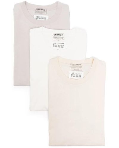 Maison Margiela Multicolour bio-baumwoll t-shirts und polos - Weiß