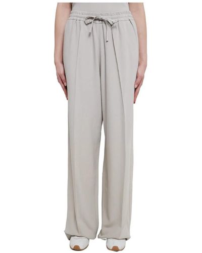A.P.C. Pantalones grises de viscosa con cintura elástica