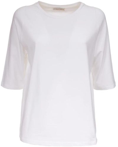 Le Tricot Perugia Baumwoll t-shirt 3/4 arm regular fit - Weiß