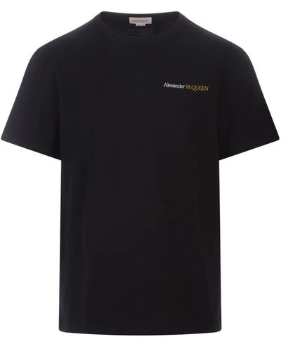 Alexander McQueen Schwarzes t-shirt mit zweifarbigen logo